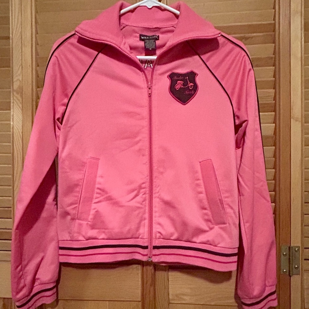 Vintage y2k Wet Seal zip up bomber pink jacket size medium